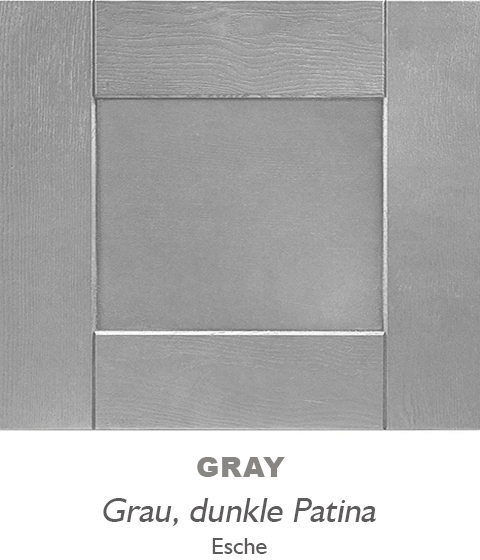 Grau, dunkle Patina